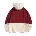 thumbnail image 4 of Mrmaere Men's UPF 50+ Sun Protection Color Block Hooded Jacket Multi Pocket Full Zip Outdoor Hiking Shirt Wine XXXL, 4 of 7