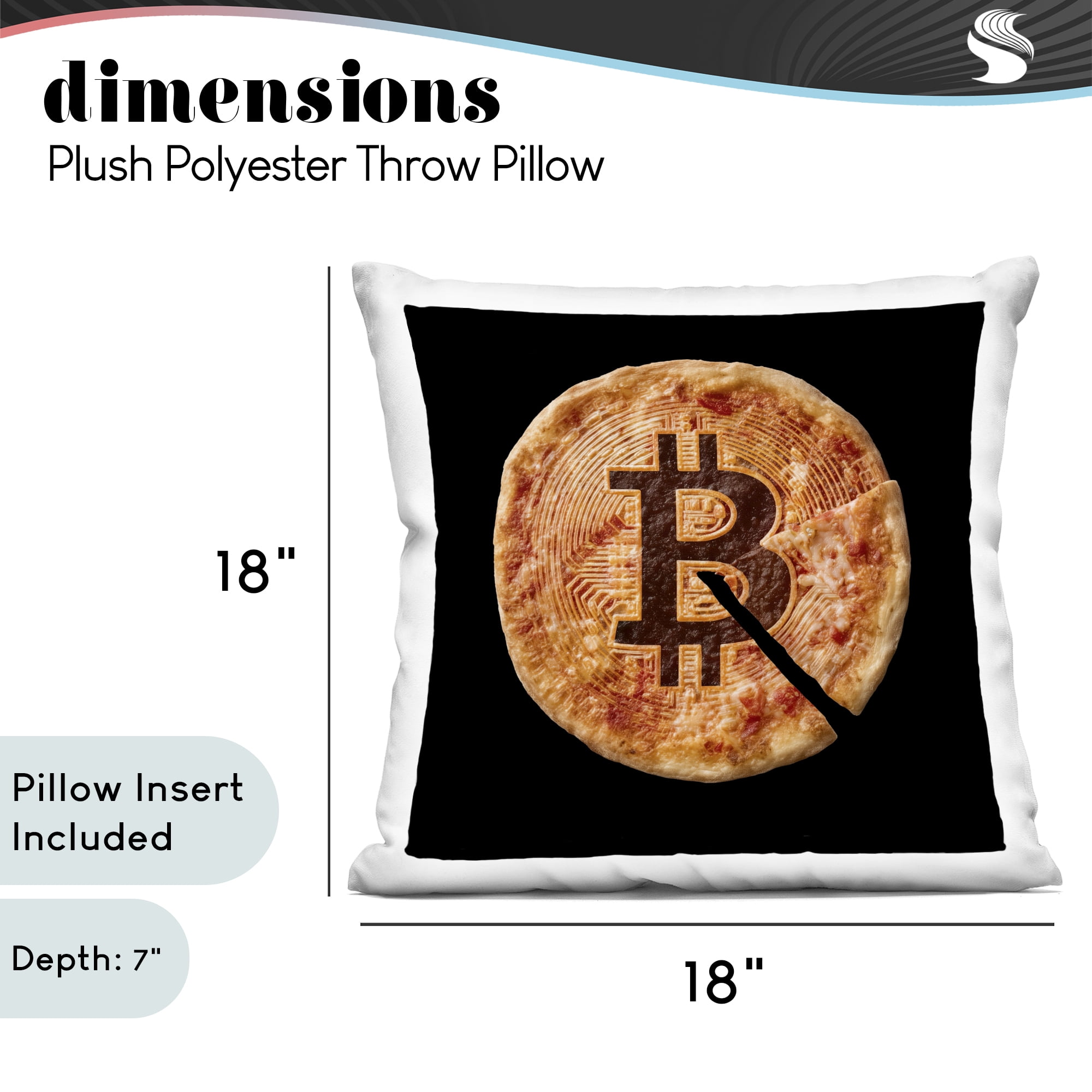 Stupell Industries Crypto Pizza Slice Decorative Printed Throw Pillow, design by Svetlana Aleynikova