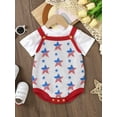 thumbnail image 6 of Bagilaanoe 0-24M Infant Baby Girl 4th of July Clothes Independence Day Outfits Stars Print Romper Sleeveless Playsuit Summer Clothing, 6 of 8
