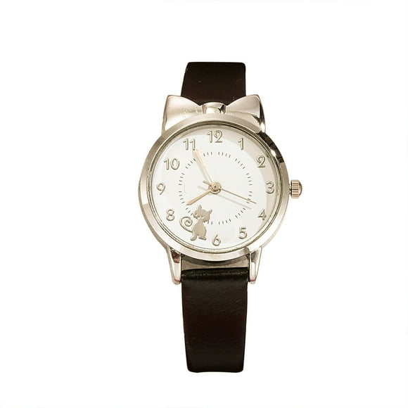 HBFAGFB Watches for Women Trendy and Fashion Quartz Cute Cat Ladies Watches Easy to Read Black