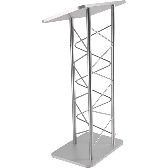 24" x 46.7" x 16" Silver Truss Podium Lectern Pulpit Church School Hotel Speech 15344