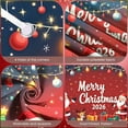 thumbnail image 4 of Red Theme Christmas Banner Santa Claus Design Xmas Display Reindeer Pattern Christmas Tree Decor Holiday Backdrop for Christmas Party Indoor Celebration Family Event, 4 of 9