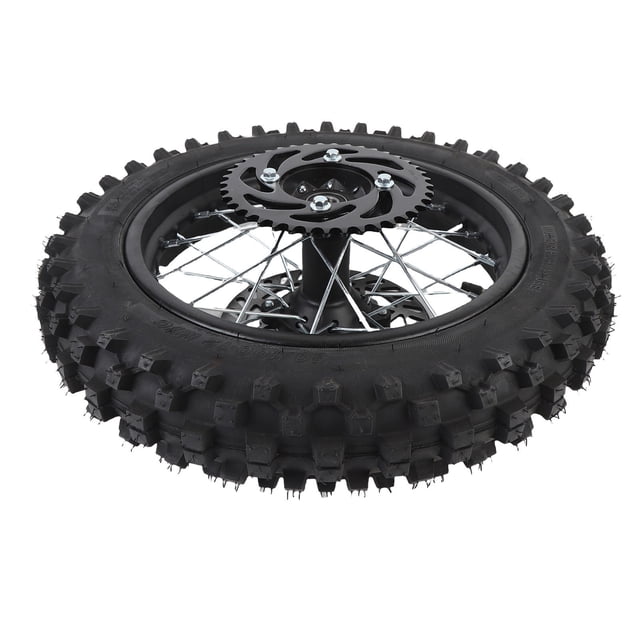 Rear Wheel Rim Tire Assembly, 12 Inch Rear Wheel Rim Tire Assembly 80/100-12 3.00-12 Replacement for XR for Off Road Motorcycles