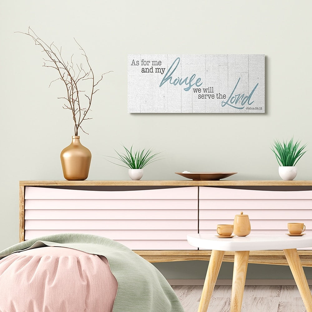 Stupell Industries Our House Serves the Lord Phrase Rustic Faith Canvas Wall Art by Milli Villa