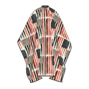 Thin Red America Line Flag Hair Cutting Cape 66 x 55 Salon Cape with Adjustable Neckline for Stylists and Home Use