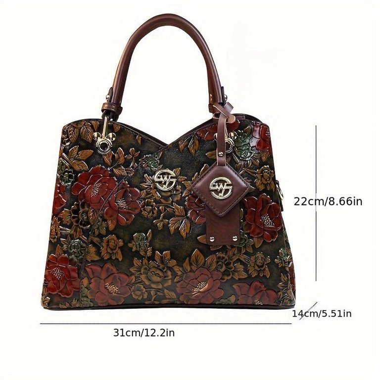 Dark Collection Large Whimsical Women's Handbag - Colorful Travel Tote & Satchel With Zipper