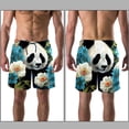 thumbnail image 3 of luoweisi Men's Beach Shorts Quick Dry Swim Trunks with Mesh Lining Panda L, 3 of 5