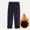Blue, variant on Big Kids Boys Pants With Pocket Elastic Waist Solid Color Straight Fit Plush Lined Stretchy Thickened Trousers For School And Daily Wear Khaki 10-11 Years