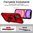 thumbnail image 4 of iPhone 11 Case,Dteck Shockproof Rubber Rugged Case Hybrid Hard Ring Holder Kickstand Slide Camera Lens Protector Cover for Apple iPhone 11,Red, 4 of 8