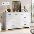 thumbnail image 6 of White Dresser with 10 Drawers for Bedroom, 55.1'' Chest of Drawers Storage Cabinets, Wood Long Dresser TV Stand for Living Room, Modern Clothes Closet Organizer with Metal Handles, 6 of 8