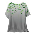 thumbnail image 5 of Puntoco Liquidación de blusas cortas para mujer, blusa de manga corta con estampado de moda para mujer, camiseta de cuello redondo, 5 of 5