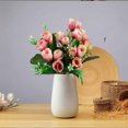 thumbnail image 5 of 18-Head Artificial Flowers Bouquet - 6 Stems Plastic Floral Arrangement for Home Decor | Pink, Yellow, White, Orange, Red | 14.17" Tall | Fade & Water Resistant, 5 of 6