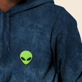 thumbnail image 5 of Dalix Alien Embroidered Fleece Hoodie Mineral Wash Long Sleeve Sweatshirt Mens in Navy Blue XL X-Large, 5 of 5
