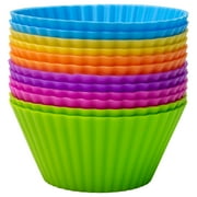 CHUZY CHEF Silicone Cupcake Liners Baking Cups, Assorted Colors, Vibrant Muffin Moulds 12pcs