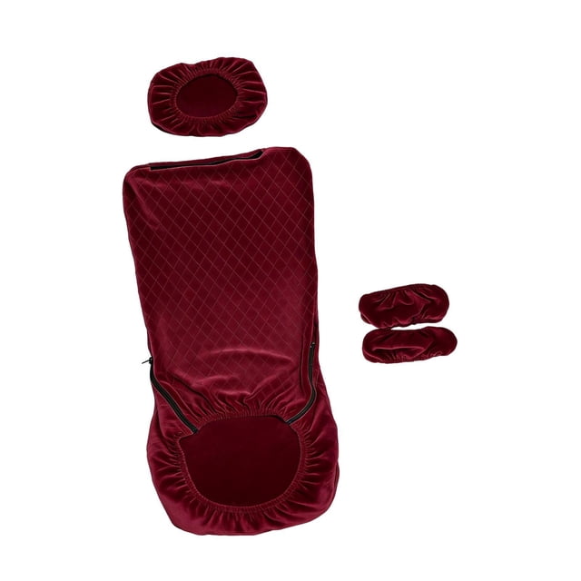 twisto Office Chair Covers Removable Elastic Chair Seat Cover with Headrest Slipcover And Armrest Protector Polyester Yarn Suitable for Home Office Study Spa Red