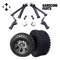Hardcore Parts 6" A-Arm Lift Kit for Yamaha G2/G9 Golf Cart with 10" Machined/Black 'Vampire' Wheels and 22"x11"-10" DOT rated All-Terrain tires