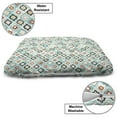 thumbnail image 3 of Geometric Pet Bed, Vintage Ottoman Style Floral Design with Old Fashion Heraldic Tiles Image, Chew Resistant Pad for Dogs and Cats Cushion with Removable Cover, 24" x 39", Aqua, by Ambesonne, 3 of 4