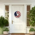 thumbnail image 2 of Patriotic Roses Wreath, 4th of July Summer Soft Touch Foam Roses Wreath for The Front Door, Handcrafted Memorial Day Artificial Flowers Wreath for Indoor and Outdoor, 2 of 5