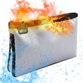 thumbnail image 1 of Small Fireproof Money Bag Fire and Water Resistant Expandable Document Bag Safe Storage Pouch Envelope with Zipper for A5 File Document Cash Jewelry Passport, 1 of 8