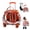 Orange, variant on Clear Bubble Cat Stroller Backpack, Wheeled Pet Trolley Carrier with Ventilation for Travel