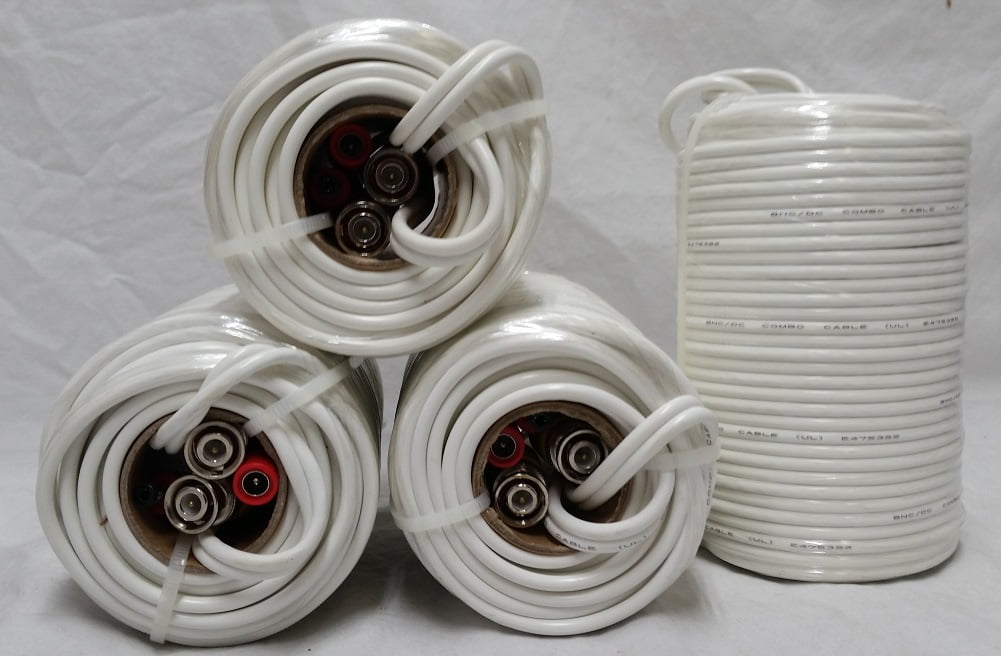Q-See Cables Accessory Pack 4-Pack 60-Ft BNC 4 Way Power Splitter 12V//2A QSEE