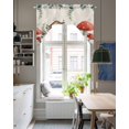 thumbnail image 4 of Red Mushrooms Swag Valances for Windows, Small Curtains Drapes, Eucalyptus Leaves Summer Botanical Rustic Kitchen Window Curtains Over Sink Window Treatment Valance for Bedroom/Bathroom 56"x36", 4 of 5