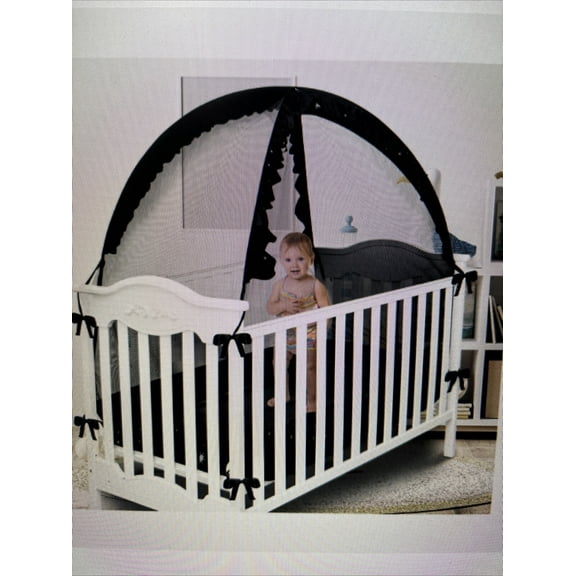 Crib Tent to Keep Baby from Climbing Out, Pack N Play Tent with Glowing Stars