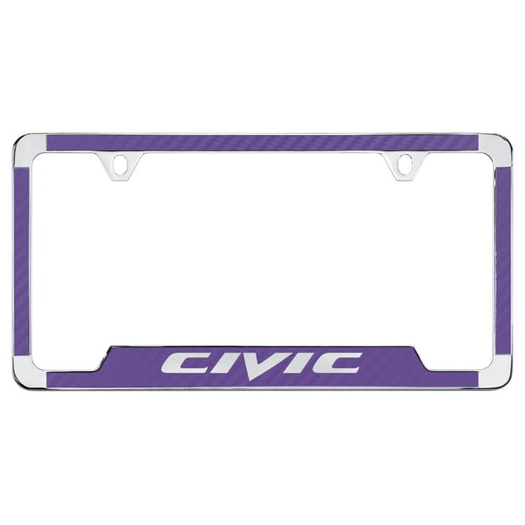 Honda Civic Purple Simulated Carbon Fiber License Plate Frame Holder