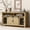 Natural, variant on Oufan Farmhouse Sideboard with Sliding Barn Door & Mesh Panels, Wooden Buffet with Open Storage, Kitchen Cabinet for Living Room, Kitchen