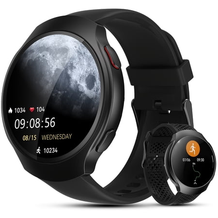 2026 Outdoor AI Chat Smartwatch with GPS, 1.43" Curved AMOLED Display, 150+ Sports Modes, Wireless Calling, Sleep Tracking, Dual Straps, 390mAh Battery for Men & Women