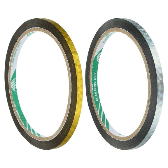 Washi Prism Tape Set 5mm Wide Holographic Color for Holiday Packaging and Decoration, Gold Tone, Silver Tone