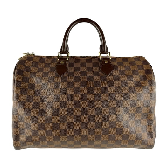 Pre-Owned Louis Vuitton Damier Speedy Bandouliere 35 Handbag in Ebene Canvas, Unisex, N41366...