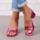 thumbnail image 5 of Bmisegm New Europe and The United States Fashion A Footstool Sequins Thick with Women's Shoes Women's High Heeled Sandals Slippers Sandals Women Summer Red 9, 5 of 7