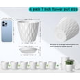 thumbnail image 2 of 6 Pack 7 Inch Plant Pots with Drainage and Saucers, White Plastic Flower for Indoor Outdoor Plants, Stackable Nursery Planters Houseplants Herbs,, 2 of 4