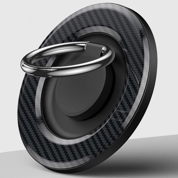 Dteck Magnetic Phone Ring Holder for MagSafe, 360 Degree Rotation Magnet Finger Ring Grip Stand Holder, Compatible with 15 Pro Max 14 13 12 Series, MagSafe Accessories,Black Carbon Fiber