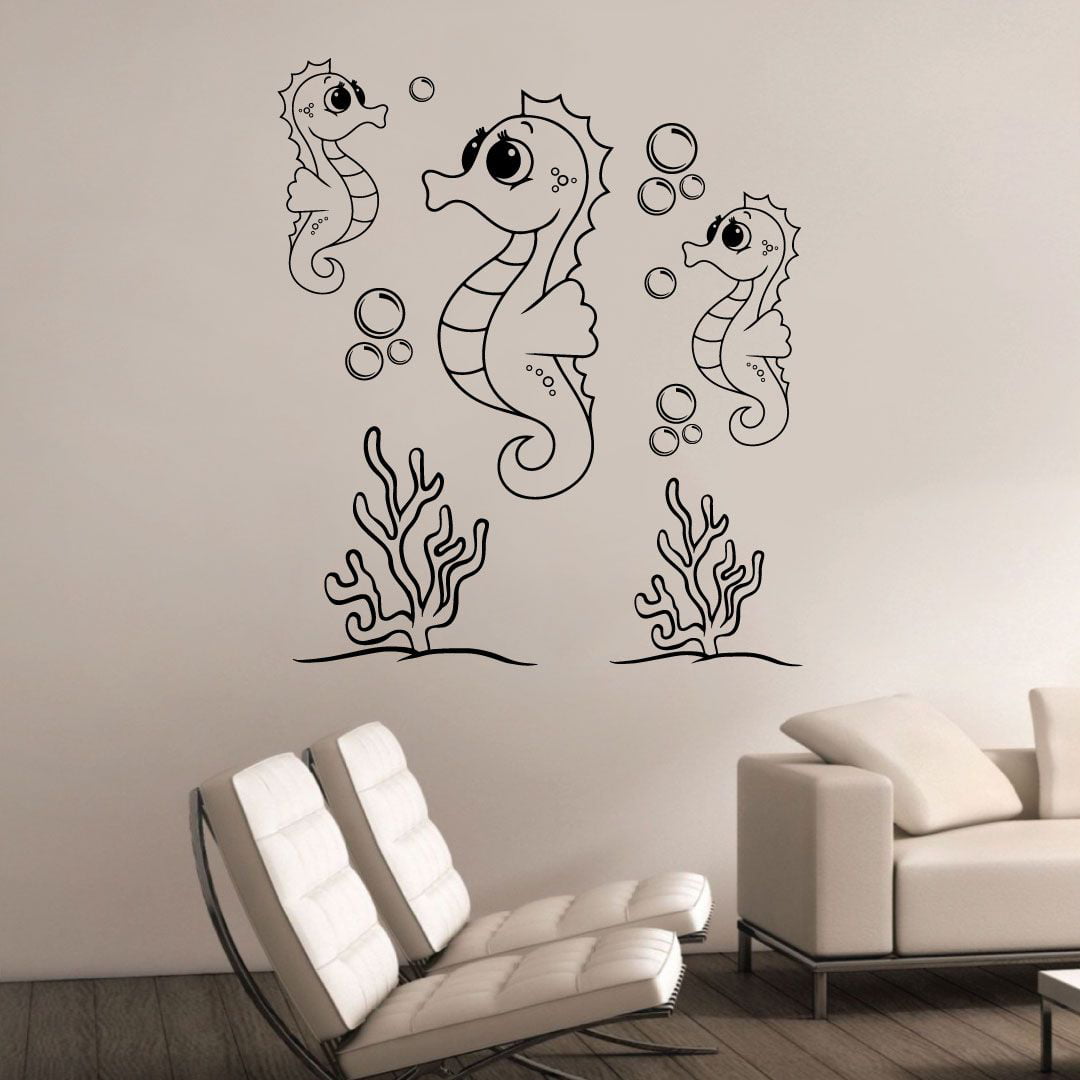 Details about   Seahorse Sea Cute Animal Cartoon Vinyl Art Sticker For Home Room Wall Decal 