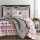 thumbnail image 2 of Levtex Home – Juego De Edredón De Noche Silenciosa – Colcha Navideña Para Cama Individual/Individual Xl Y Una Funda De Almohada Estándar De 20 X 26 – Navidad Fair Isle Deer – Rojo Gris Blanco – Revers, 2 of 5