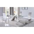 thumbnail image 3 of Milan Domino Pyramid Base Dining Set w/ Glass Top and Gray Motion-back Chairs, 3 of 12