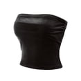 thumbnail image 3 of MixMatchy Women's Solid Synthetic Velvet Ruched Side Stretchy Tube Top, 3 of 4