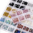 thumbnail image 4 of UDIYO 6 Grids/Box Nail Rhinestone Flat Back Multifunctional Various Shapes Mixed Size AB Nail Art Glitter Decorations for Manicure, 4 of 6