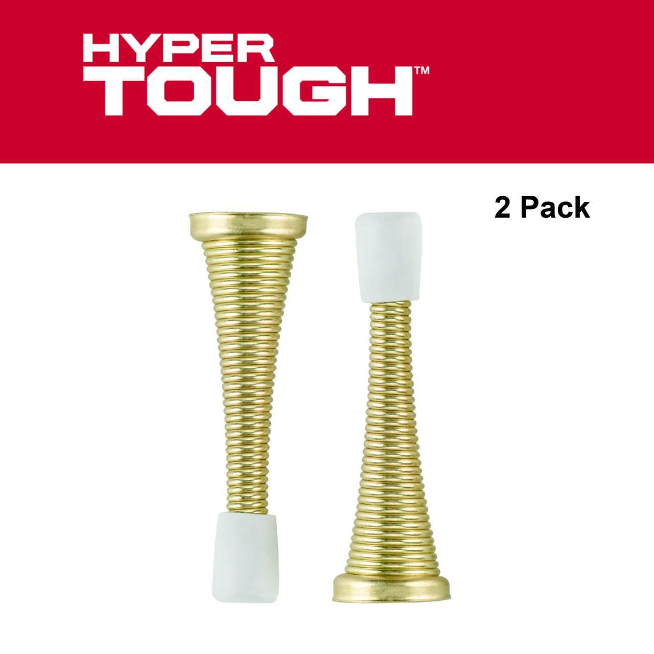 Hyper Tough Spring Doorstop, Brass-Plated Steel, 2 Pack