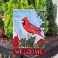thumbnail image 2 of America Forever Red Cardinal Garden Flag Double Sided Vertical 12.5 x 18 inches for Outdoor, Yard, Porch Welcome Winter Happy Holidays Snowbirds Snowfall Red Flowers Garden Décor, 2 of 7