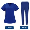 thumbnail image 3 of TISHITA Nursing Scrub Set Comfortable Breathable with Pockets Fashion Tops Pants Bright Blue Color L, 3 of 8