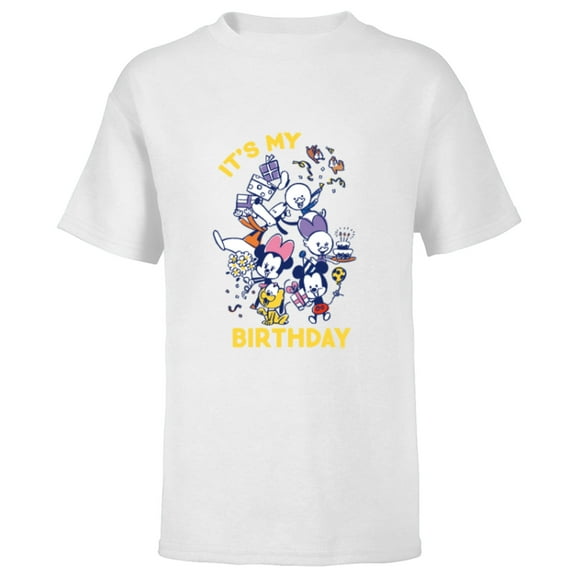 Disney Mickey and Friends Whimsical It’s My Birthday - Short Sleeve T-Shirt for Kids - Customized-White