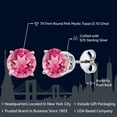 thumbnail image 3 of Gem Stone King 925 Sterling Silver Pink Mystic Topaz Stud Earrings for Women Men (3.10 Cttw, Round Cut 7MM), 3 of 6
