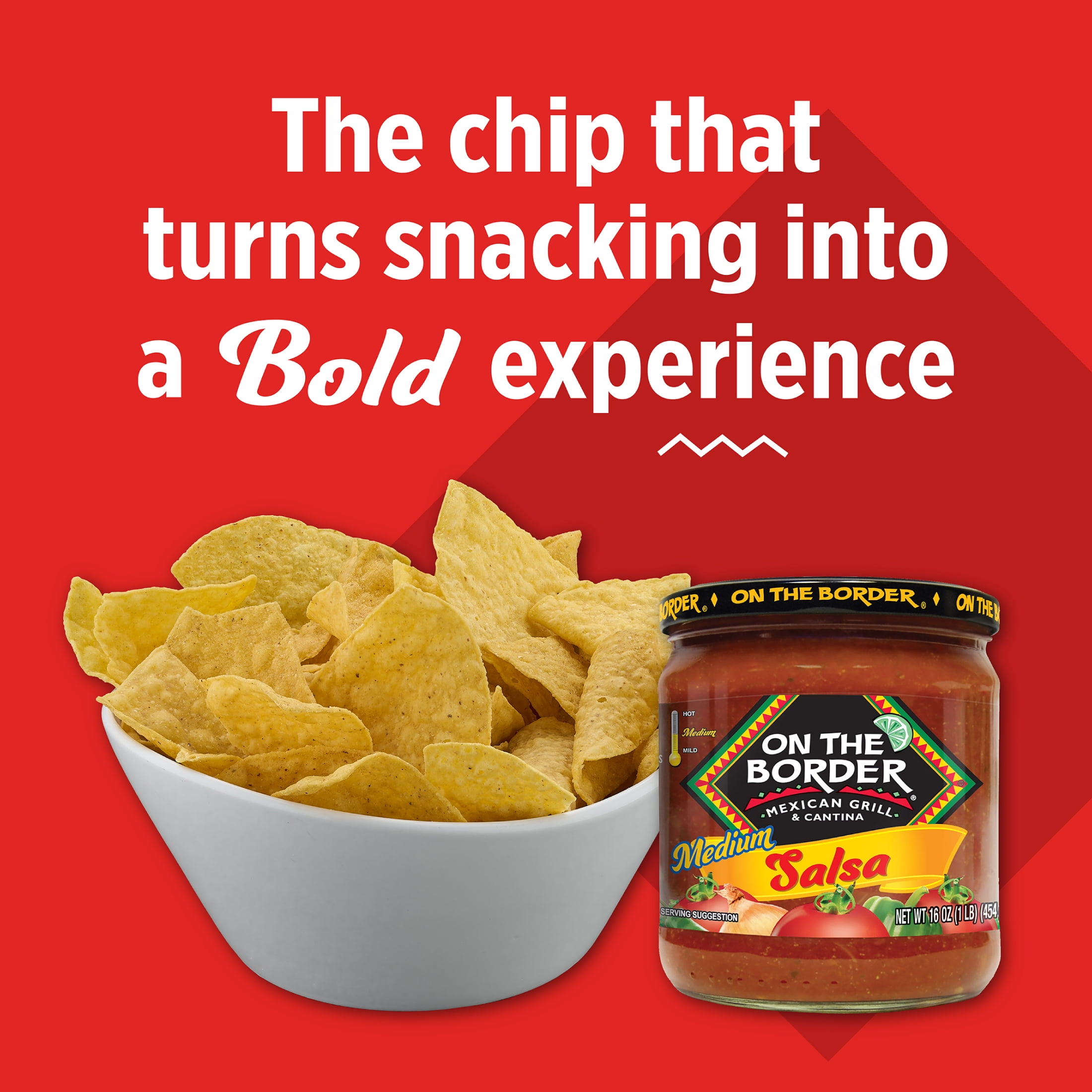 On The Border Cafe Style Tortilla Chips, Gluten-Free, 16.5 oz Bag