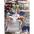 thumbnail image 4 of Outdoor Tablecloth with Umbrella Hole and Zipper, Navy Blue Christmas Round Table Cloth 60 Inch Waterproof Tablecloth, Snowman Squirrel Pine Tree Snowflake Picnic Table Cover for Patio Camping, 4 of 7