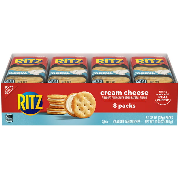 RITZ Cream Cheese Sandwich Crackers, 8 - 1.35 oz Packs - Walmart.com