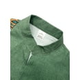 thumbnail image 3 of 2 Pcs Mens Long Sleeve Linen Shirts V Neck Button Up Sweatshirts Big and Tall Casual Pullover Hippie Shirts Green 3XL, 3 of 6