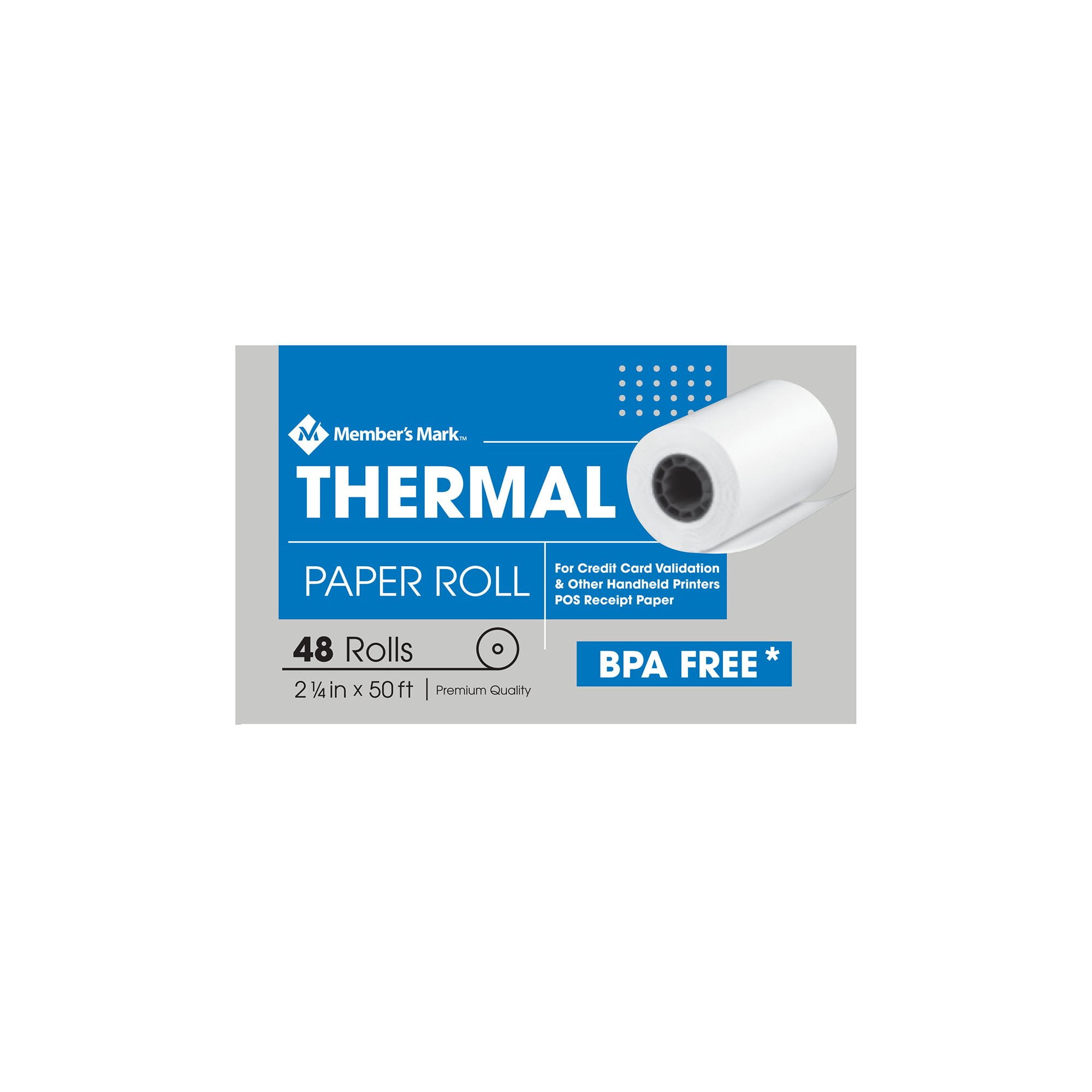 Branded The Member S Mark Thermal Receipt Paper Rolls 2 1 4 X 50